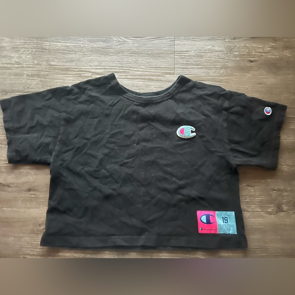 Champion Vintage Black Crop Top